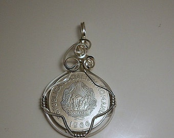 Romania Vintage Coin Pendant 1966