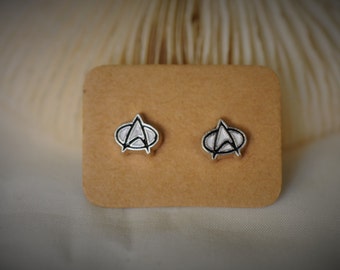 STAR TREK Logo / Insignia Stud Earrring ~ 8 mm - Unisex / Casual / Geek