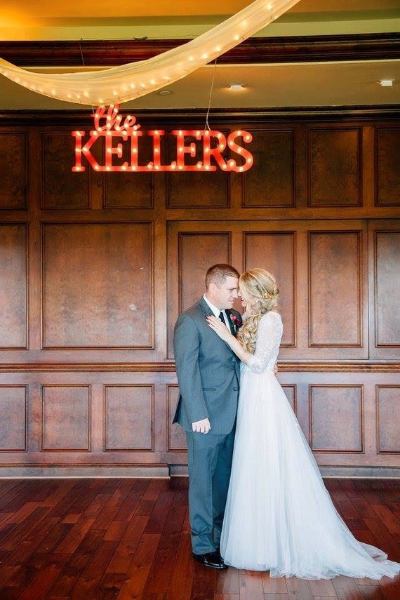 Custom Personalized Lighted Marquee Script... LOVE Eat BBQ Open Yum Bar Dream JOY Wish Custom.. Wedding Gift Anniversary Vendor Restaurant