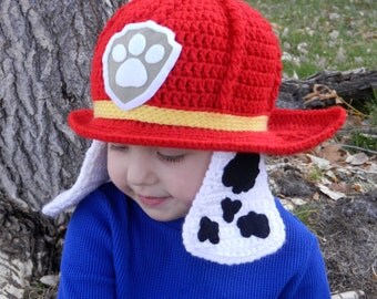 Paw Patrol Marshall Crochet Hat Pattern