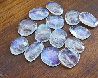 10-12mm Irregular Shape Rainbow Moonstone gemstones. white gem blue flash gemstone. rainbow moonstone loose gems