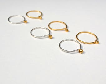 Little blobs - stacking rings or singles. Stackable or simply 1. Mixed metals. Silver and gold.