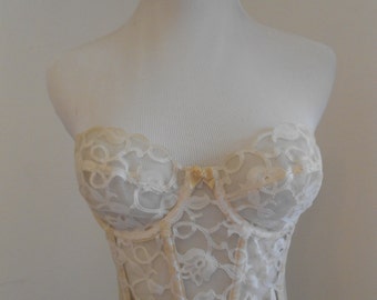 Vintage cream ecru bustier bra - Valmont