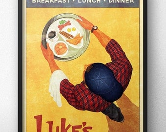 Luke's Diner - Vintage Retro Style Poster Inspired by Gilmore Girls