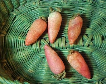 Antique Spun Cotton Carrots, Feather Tree, Christmas Ornaments, Bowl Filler, Easter