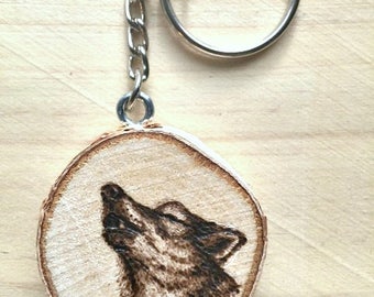 plush wolf keychain