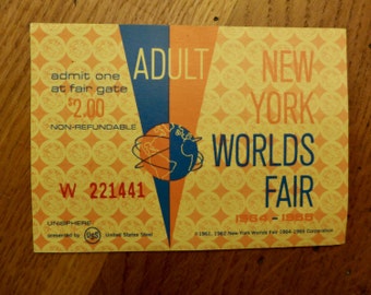 Vintage Ticket 1964 New York Worlds Fair