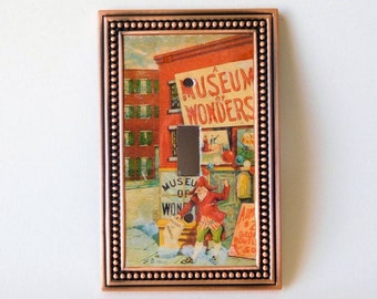 Museum of Wonders Light Switch Cover, Vintage Art Light Switch, Children's Book Art Light Switch Cover, Curiosity Shop Switchplate Art Decor