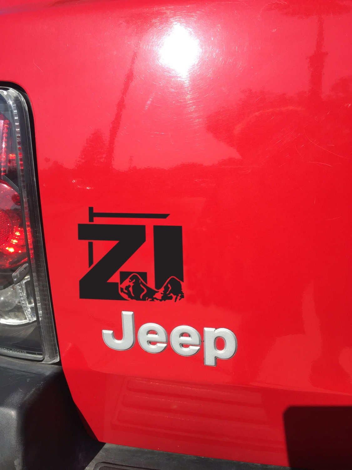 Jeep Cherokee ZJ with Mountains Decal by GraphicForest on Etsy