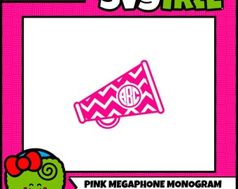 Megaphone SVG Cheer Monogram SVG Monogram svg Cheer Mom SVG Commercial Free Cricut Files Silhouette Files Circle Monogram svg