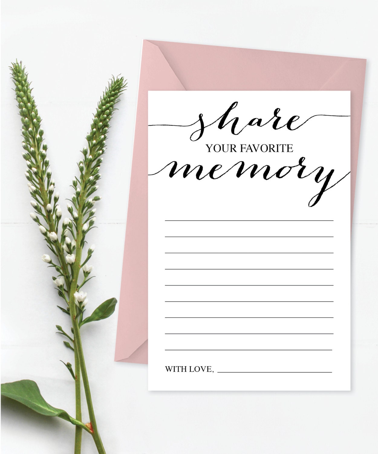 Share a Memory Card Favorite Memory Memorial Card