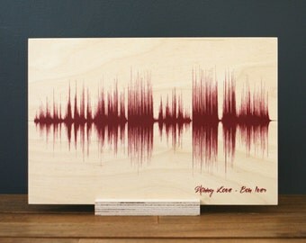 Wood Anniversary, 5th Anniversary Gift for Him, Wedding Song Sound Wave Art, Birthday Gift for Men, for Boyfriend, Personalized Wood Gift