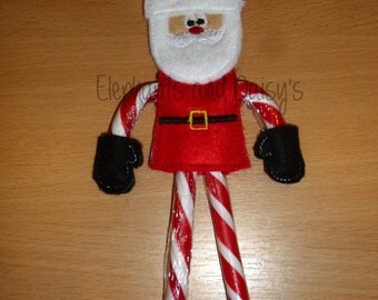 Santa Candy Cane Holder Embroidery design file