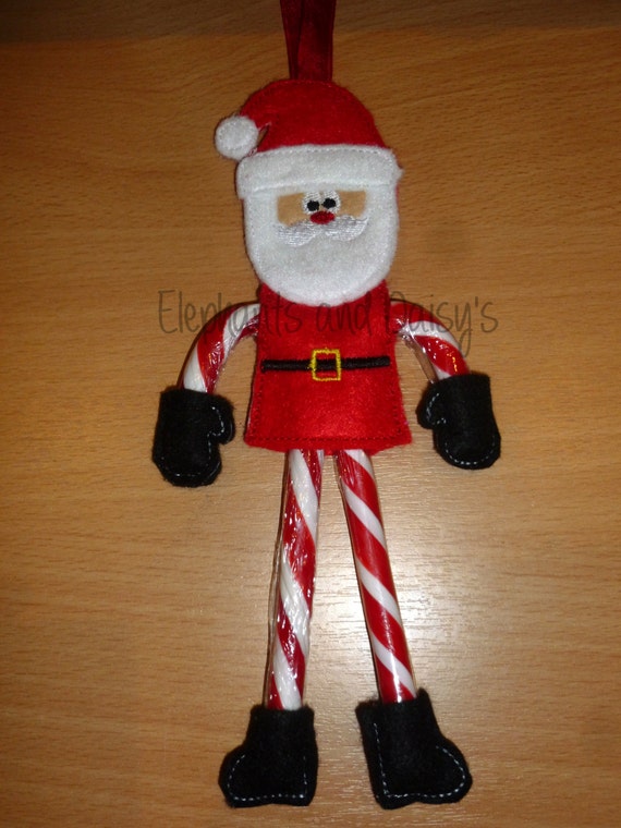 santa candy cane holder embroidery design file santa candy cane holder embroidery design file