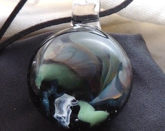 Handmade Lampwork Glass Vortex Technique Pendanrt