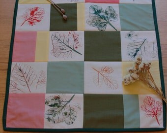 Baby Quilt / Hand Printed Fig Leaf Quilt / Baby Blanket / Fig Leaf Blanket / Quilted Blanket / Pram Blanket / Christening Gift / New Baby