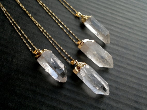 Quartz Crystal Necklace Raw Quartz Crystal Pendant Crystal