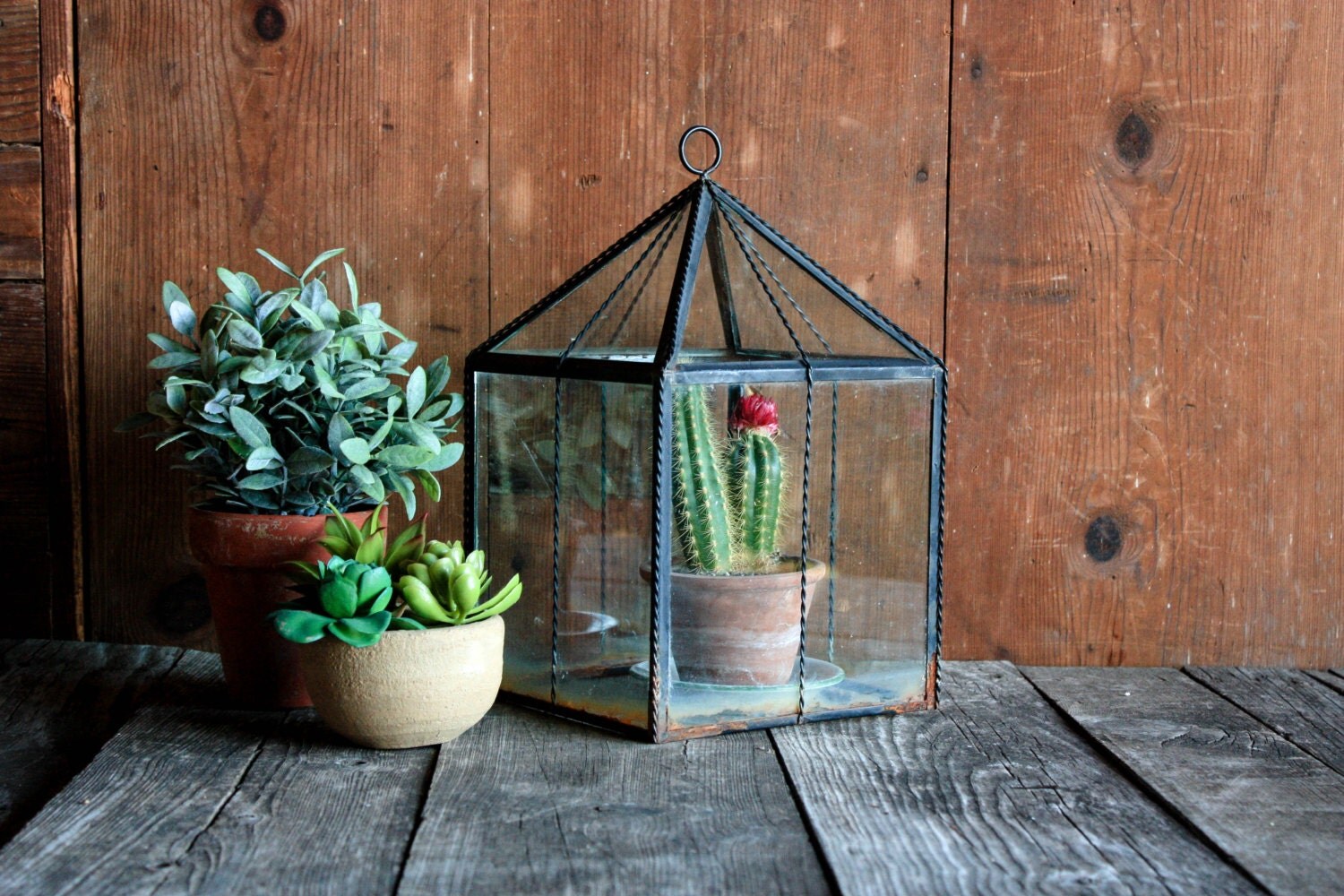 Vintage Glass Terrarium Large Terrarium Succulent Planter
