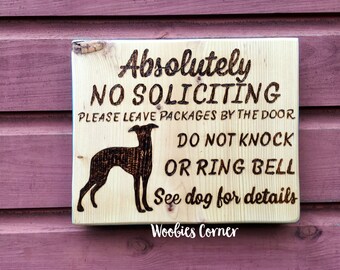 No Soliciting sign, Funny soliciting sign, Porch sign, No soliciting see dog for details, Do not knock sign, Front door sign, Dog sign
