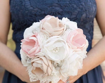 Elegant Bouquet, Rustic Bouquet, Vintage Bouquet, Bridesmaid Bouquet, Blush Bouquet, Champagne Bouquet