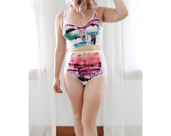 Lingerie Sewing Pattern Cindy Vintage Style Longline Underwire Bra High Waist Panties and Bodysuit Sewing Pattern