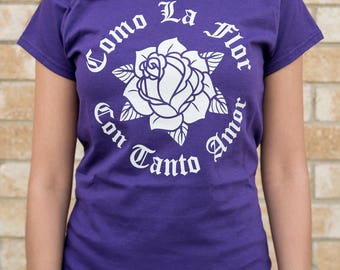 Como La Flor -Selena Quintanilla - Purple Shirt **Junior fit**