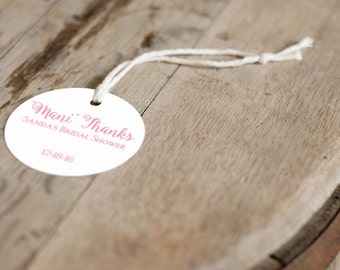 Mani Thanks bridal shower favor tags, nail polish gift tag, personalized tag, mani thanks tag, bridal shower favors, thank you tags
