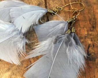 Boucle d'oreilles Collection "Coachella-Hippy Easter ..." (gris perle)