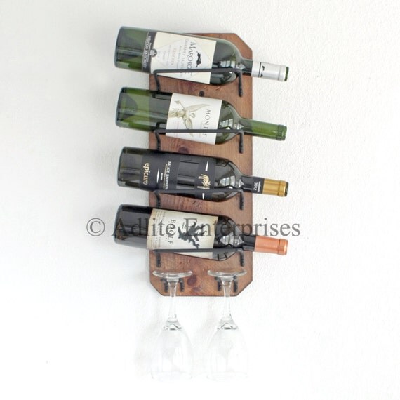 Wine Rack Wall Mounted Wine Rack Small Wine by AdliteCreations