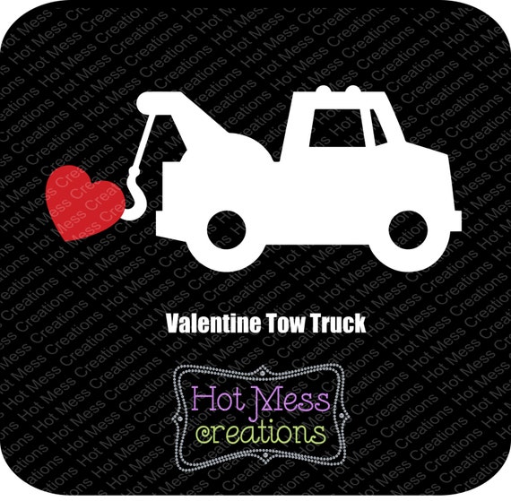 Valentine Tow Truck SVG Valentine SVG heart svg tow