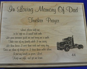 In Loving Memory ~ Memorial Gift ~ Sympathy Gifts ~ Engraved Memorial ~ Engraved Sympathy Gift ~ Trucker Gift ~ Truck Driver Memorial ~