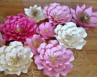 Paper flower wall. Cascade wall paper flowers. Giant paper