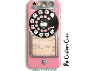 Retro Pink Payphone, Vintage Payphone Phone Case, Retro Pink Rotary Phone, Old Vintage Payphone, Hipster Payphone Case, Iphone, Samsung