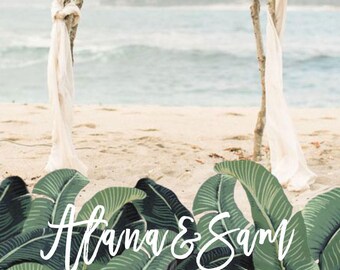 Wedding Snapchat Geofilter, Wedding Snapchat Filter, Personalized On Demand Geofilter, Snapchat Geofilter - Tropical Design