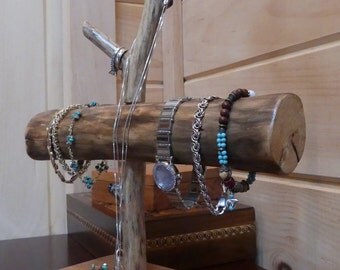 Unique Jewelry Display, Rustic Wood Jewelry Stand, Rustic Log Jewelry Holder, Wood Jewelry Tree, Jewelry Organizer