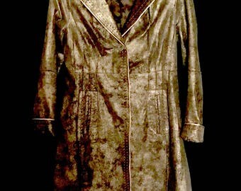 Gold Accent Car Length Suede Jacket VG261