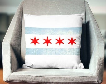 Chicago Pillow | Illionis Pillow | Chicago Flag | Chicago Decor | Chicago Throw Pillow | Chicago Flag Pillow | Chicago Gifts