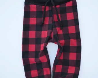 plaid red and black pants