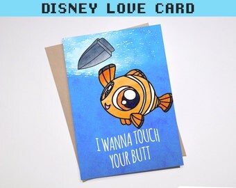 FINDING NEMO CARD Pun Funny Punny Clown Fish Marlin Finding Dory Ocean Pixar Disney Anniversary Birthday Card Girlfriend Boyfriend Cute