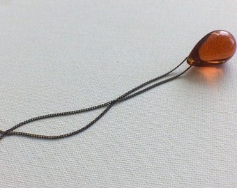 Amber Necklace, Extra Long Necklace, Long Necklace, Topaz Necklace, Crystal necklace, Teardrop Necklace, Modern Necklace, Simple Necklace