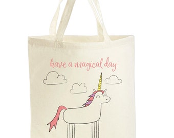 Unicorn Tote Bag - Unicorn Gifts - Unicorn Bag - Unicorn Accessories - Kawaii - Canvas Bag - Unicorn - Canvas Tote Bags - Cute Tote Bags