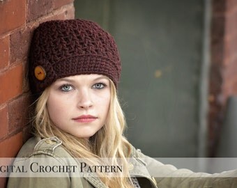 Crochet Pattern / The Vee Beanie Pattern 034 / Crochet Hat Pattern / Womens Beanie Hat / Chunky Beanie / Fall Fashion / Winter Beanie Hat