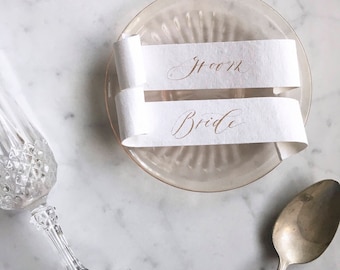 Calligraphy Place Cards -Wedding Place Cards - Handmade Paper -Scroll Place Cards - Special Occasion - Heirloom