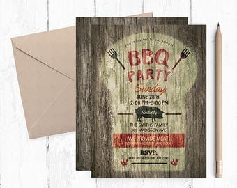 BBQ Invitation, BBQ Birthday Invitation, Bbq Invitations, Bbq printable invitations, Bbq invites, Bbq Birthday invite, Bbq Party invitation,