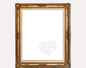 Wedding Vows Print - custom wedding vows art print - home decor - Printable - Wall Art - Calligraphy