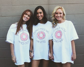 Big Little Reveal T-shirts, Donut T-shirts, Sorority Big Little Reveal, Big Little T-shirts, Big Little Shirts, Custom Big Little Reveal