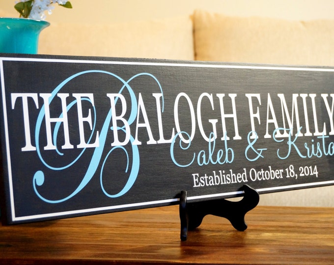 Personalized Family Name Sign, Last Name Sign, Family Established Sign, Hand Painted Sign 7 x 22