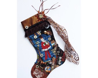 Dad Christmas stocking, a custom handmade one-of-a-kind holiday decoration for a man or father