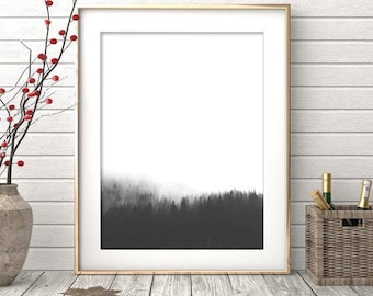 Forest Print, Forest Art, Minimalist Wall Art, Black and White Forest, Modern Art, Minimalist Art, Trees, Affiche scandinave, Nordic Art