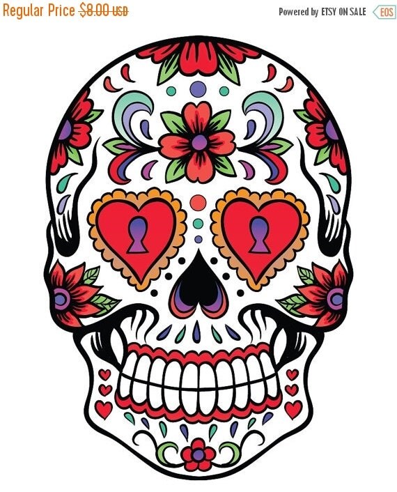 ON SALE Sugar Skull pop art 138 x 197 stitches by borntocross